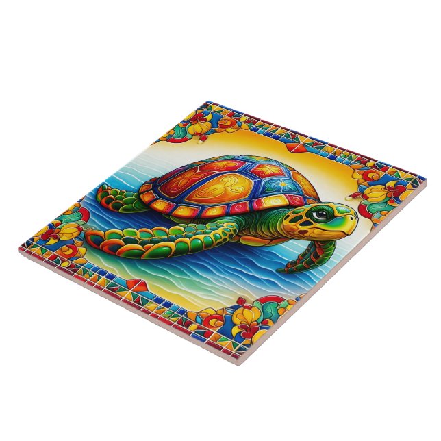 Lebhaftes Sea Turtle Tile Design Fliese (Seite)