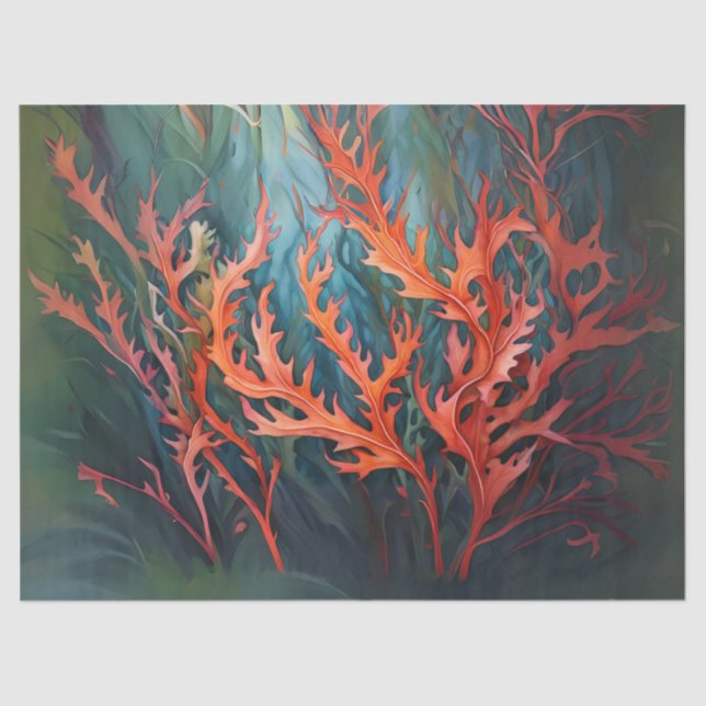 Lebhaftes Seaweed-Design Seidenpapier (Vorderseite)