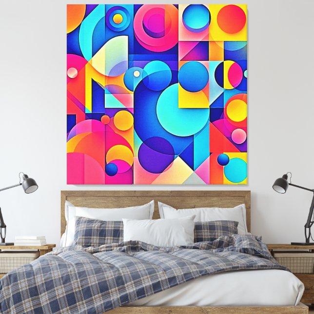 Lebhaftes Shape Play Leinwanddruck (Insitu (Schlafzimmer))