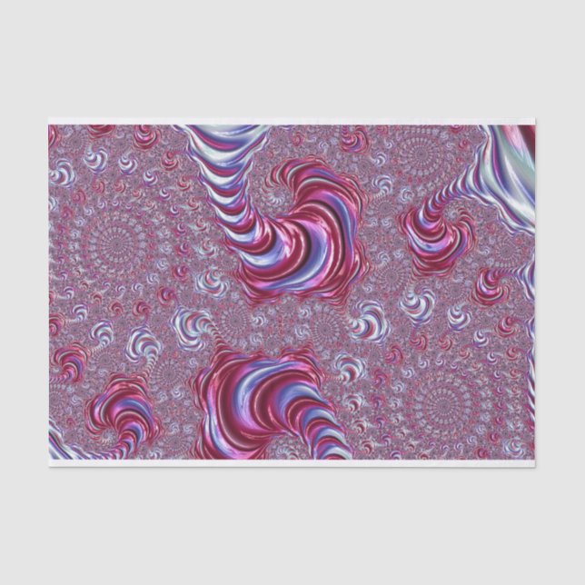 Lebhaftes Shiny Groovy Trippy Spiraling Fraktal Ar Seidenpapier (Vorderseite)