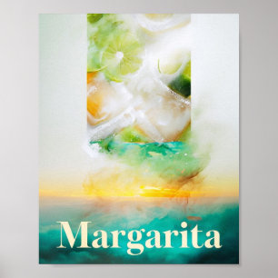 Lebhaftes Sommer-Bar-Dekor, Margarita Cocktail Poster