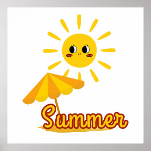 Lebhaftes Sommersonnendesign Poster