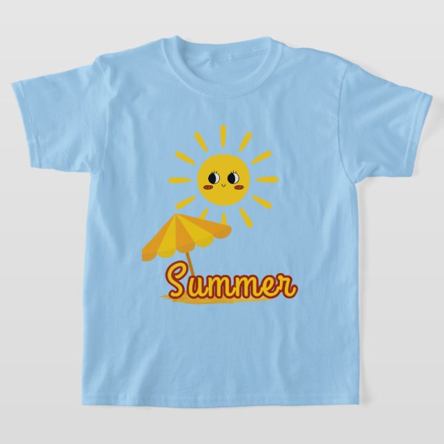 Lebhaftes Sommersonnendesign T-Shirt (Ablage )