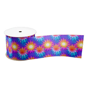 Lebhaftes Sommersonnenmuster Satinband