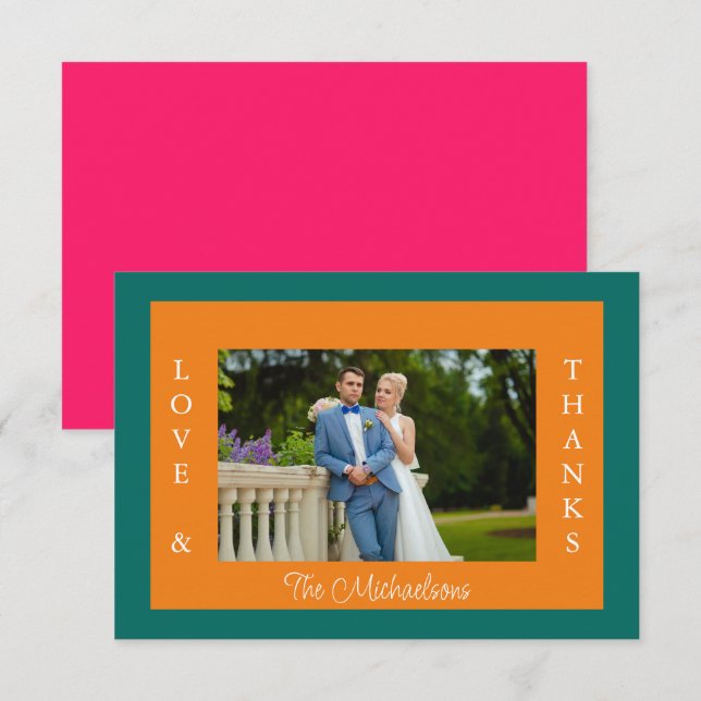 Lebhaftes Sonnenaufgang Minimalistisch Mix & Match Dankeskarte (Vorne/Hinten)
