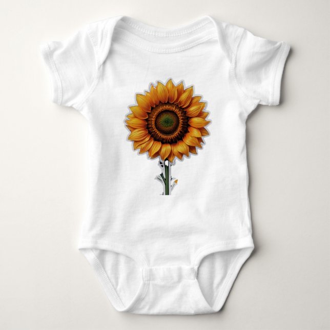 Lebhaftes Sonnenblumendesign Baby Strampler (Vorderseite)