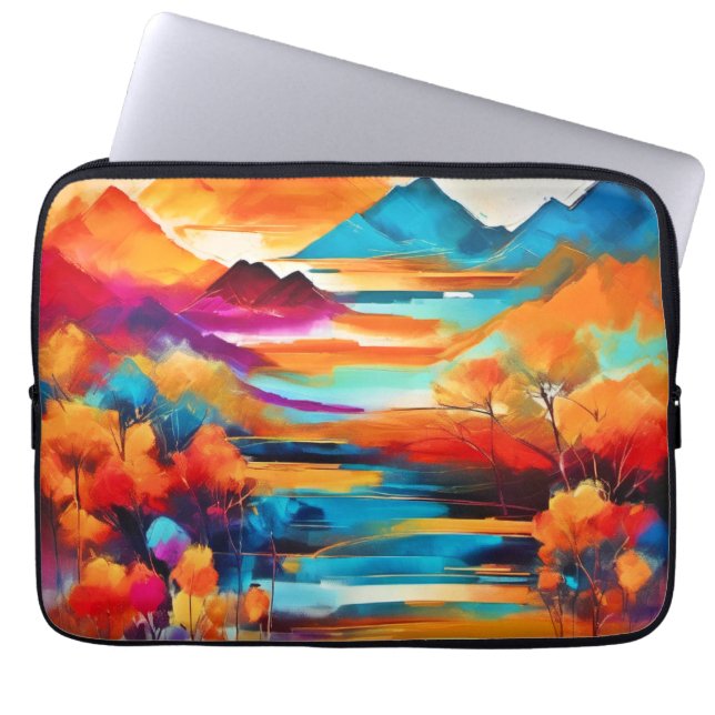 Lebhaftes Sonnenuntergangsbild Laptopschutzhülle (Vorderseite)