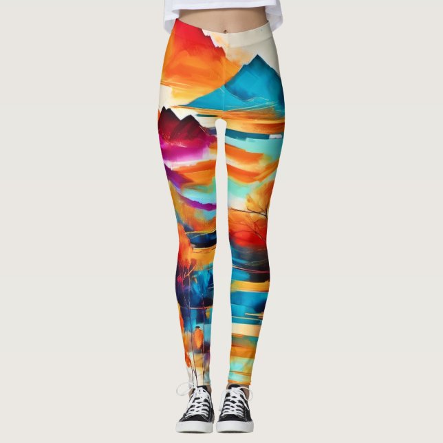 Lebhaftes Sonnenuntergangsbild Leggings (Vorderseite)