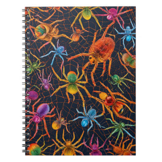 Lebhaftes Spider Web-Notebook - Farbiges Design Notizblock