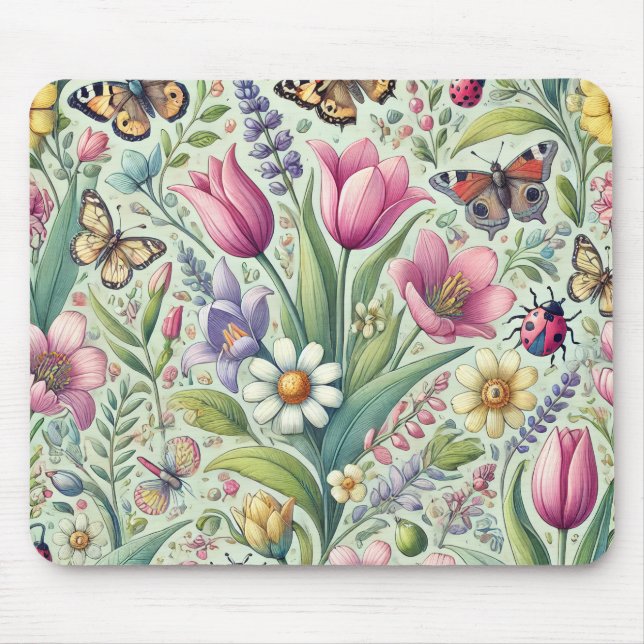 Lebhaftes Spring-Themed Mouse Pad Mousepad (Vorne)