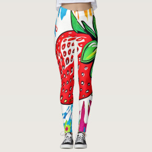 Lebhaftes Strawberry Artwork Leggings