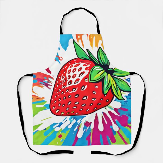 Lebhaftes Strawberry Artwork Schürze (Vorderseite)
