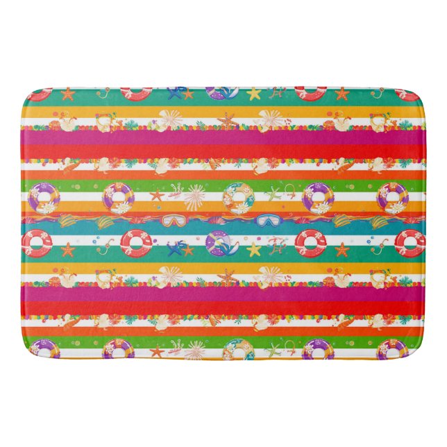 Lebhaftes Summer Beach Themendesign Badematte (Vorderseite)