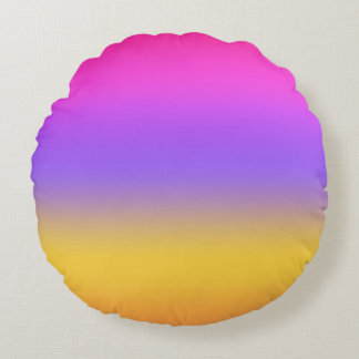 Lebhaftes Sunset Ombre Gradient Design Rundes Kissen