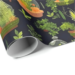 Lebhaftes Terrarium Decoupage Wrapping Paper Geschenkpapier