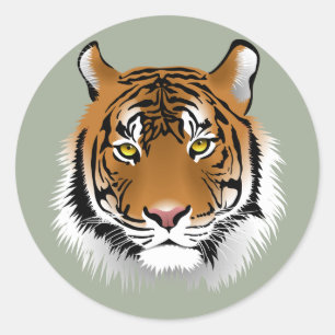 Lebhaftes Tiger-Gesicht Runder Aufkleber