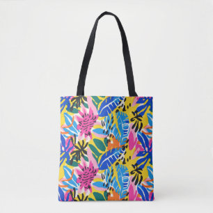 Lebhaftes tropisches Abstraktes Leaf farbenfroh Ge Tasche