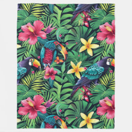 Lebhaftes tropisches Flair mit Parkettdesign Fleecedecke