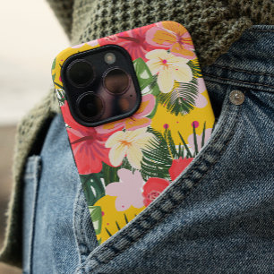 Lebhaftes tropisches Muster iPhone 16 Hülle