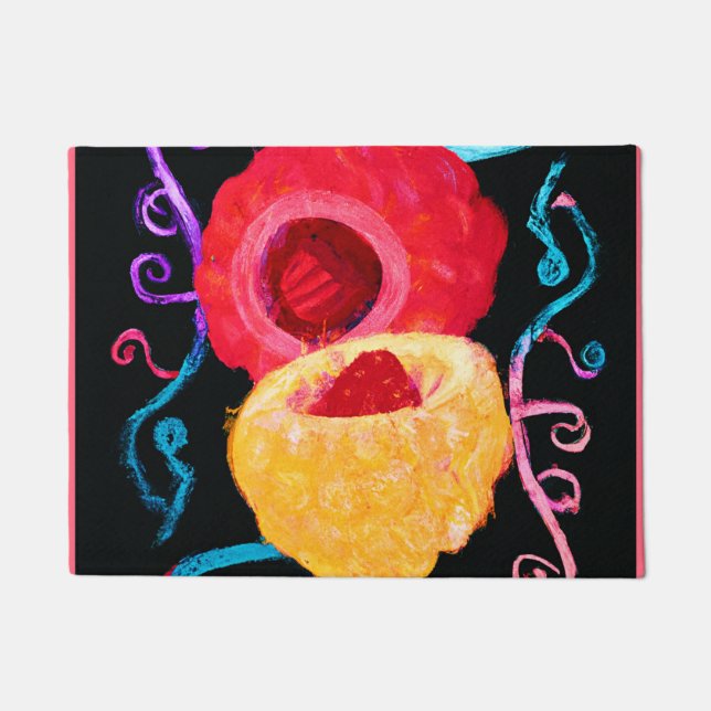 Lebhaftes tropisches Neon Fruit Design Fußmatte (Vorderseite)