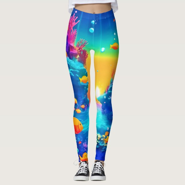 Lebhaftes Unterwasserparadies gefunden Leggings (Vorderseite)