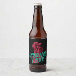 Lebhaftes, urbanes, trendiges Grafikdesign Ewige L Bierflaschenetikett