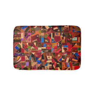 Lebhaftes Vintages Crazy Quilt Badematte