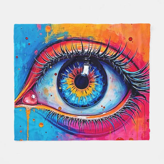 Lebhaftes visuelles Design Fleecedecke (Vorderseite (Horizontal))