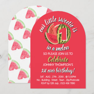 Lebhaftes Wassermelon, eins in einem Melon, 1. Geb Einladung