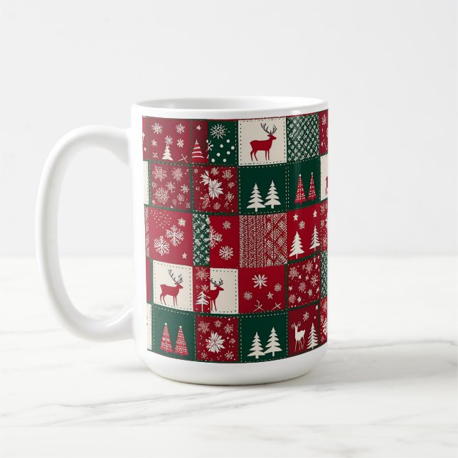Lebhaftes Weihnachtsmuster Kaffeetasse (Links)