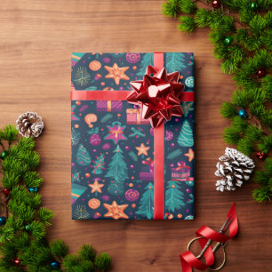 Lebhaftes Weihnachtspapier Geschenkpapier