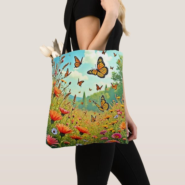 Lebhaftes Wildblume Butterfly Joy Design Tasche (Von Nahem)