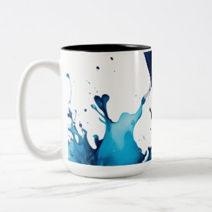 Lebhaftes Zwei-Tonen-Tasse-Abstraktes Farbschlacke Zweifarbige Tasse