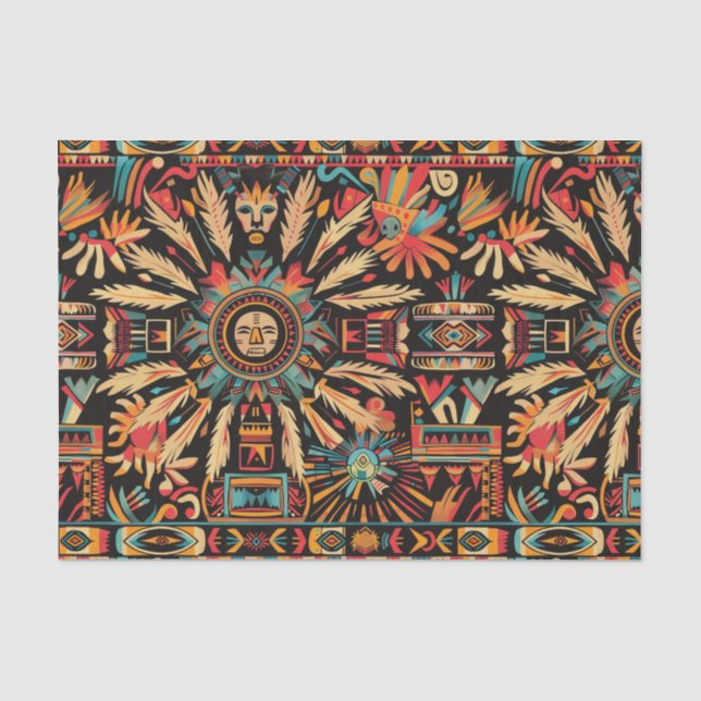 Lebhaftes zyprisches "Aztec Dream" dekoratives Tis Seidenpapier (Vorderseite)