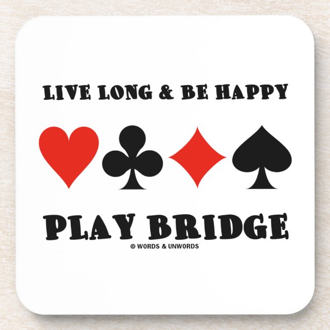 Lebhaftlanges u. ist glückliche Spiel-Brücke (vier Getränkeuntersetzer (Vorderseite)