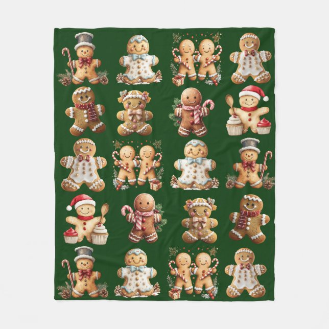 Lebkuchen-Adorable-Jungs-und-Mädchen Fleecedecke (Vorderseite)