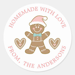Lebkuchen aus Liebe Weihnachten Runder Aufkleber