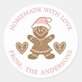 Lebkuchen aus Liebe Weihnachten Runder Aufkleber