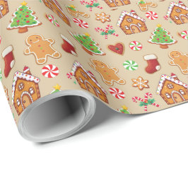 Lebkuchen-Baby-Weihnachts-Geschenkverpackungspapie Geschenkpapier