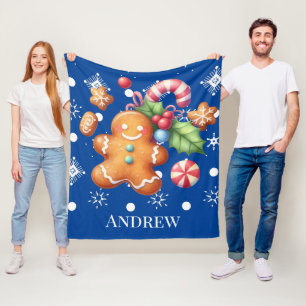 Lebkuchen-Baby-Zuckerstange-Weihnachten Fleecedecke