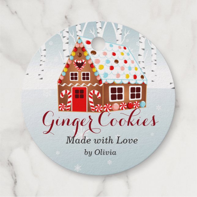 Lebkuchen-Backkuchen-Gefallen Geschenkanhänger (Rückseite)