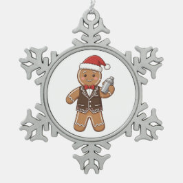 Lebkuchen-Barista-Weihnachten 2026 Holiday Kaffee Schneeflocken Zinn-Ornament
