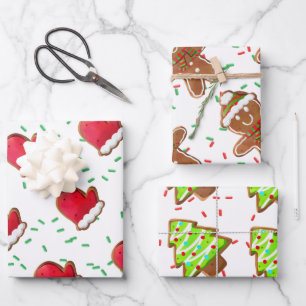 Lebkuchen Bäume Mitten Mann Sprinkles Kinder Geschenkpapier Set