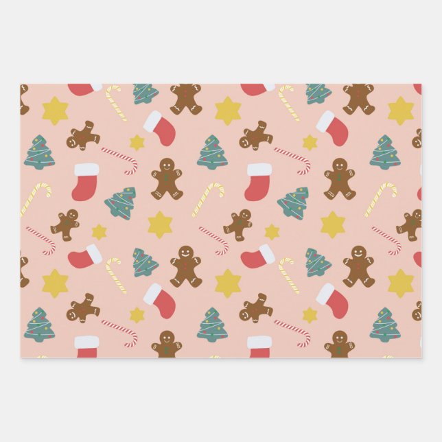 Lebkuchen - Blush Geschenkpapier Set (Vorderseite)