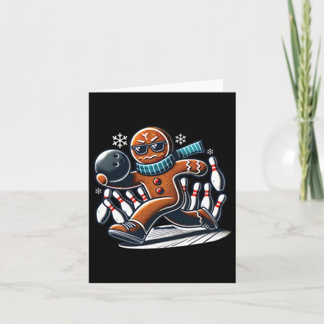 Lebkuchen Bowling LL und Button Weihnachten Karte (Vorderseite)
