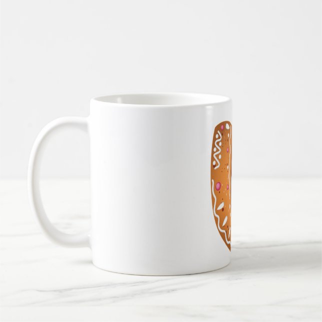 Lebkuchen-Buchstabe U-Monogramm-Feiertagsplätzchen Kaffeetasse (Links)