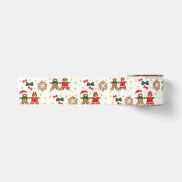 Lebkuchen-Cookie-Muster-Weihnachts-Seidenpapier Satinband