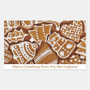 Lebkuchen Cookies, benutzerdefinierte Textaufklebe Rechteckiger Aufkleber