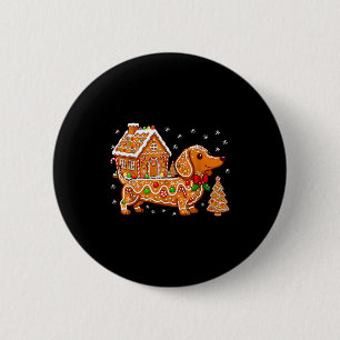 Lebkuchen-Dachshund-Christbaum-Haus-Keks Button