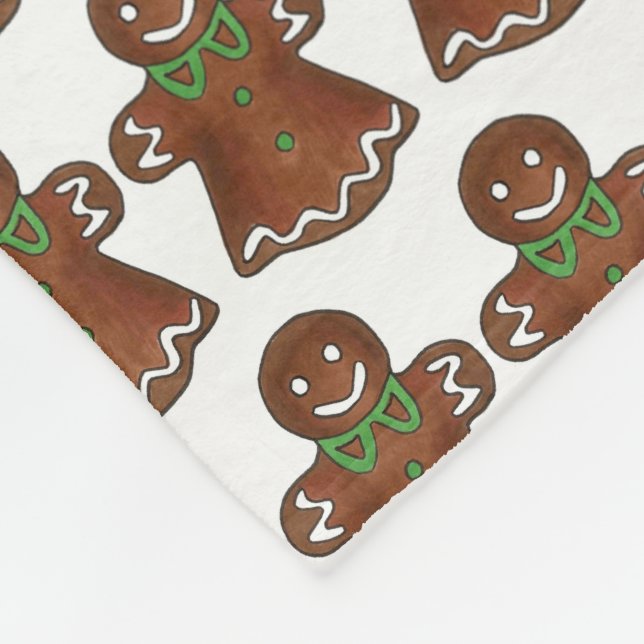 Lebkuchen Dame Weihnachtsgebäck Fleecedecke (Ecke)